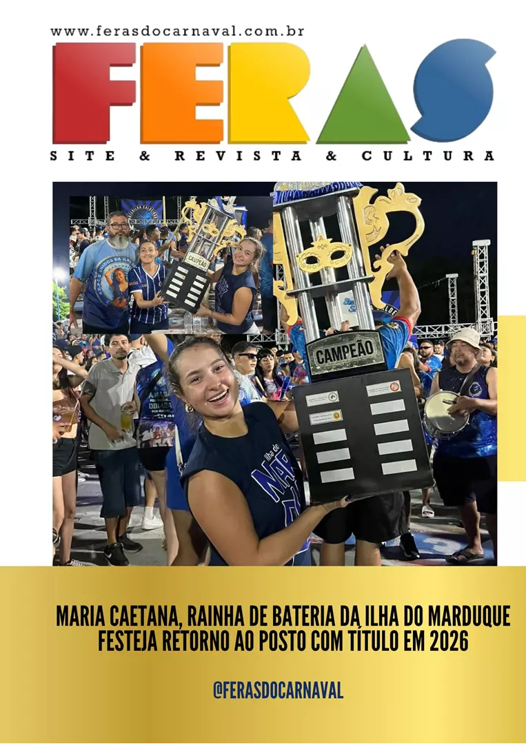 Maria Caetana, Rainha de bateria da Ilha do Marduque festeja retorno ao posto com título em 2026